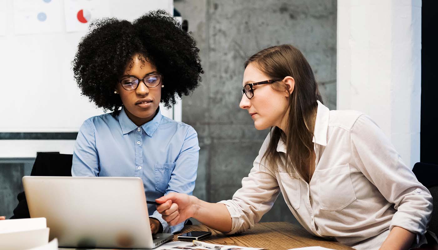 Two professionals collaborating