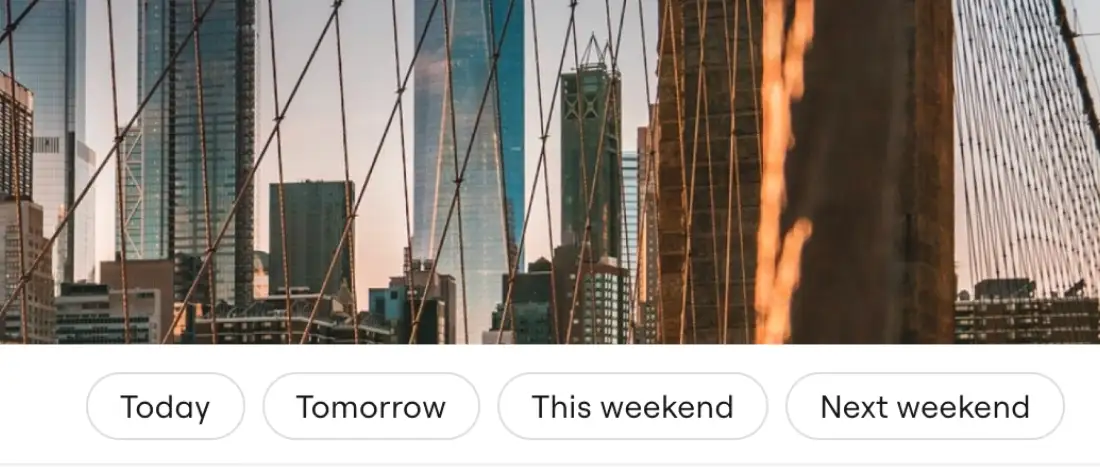 Weekend filters city pages
