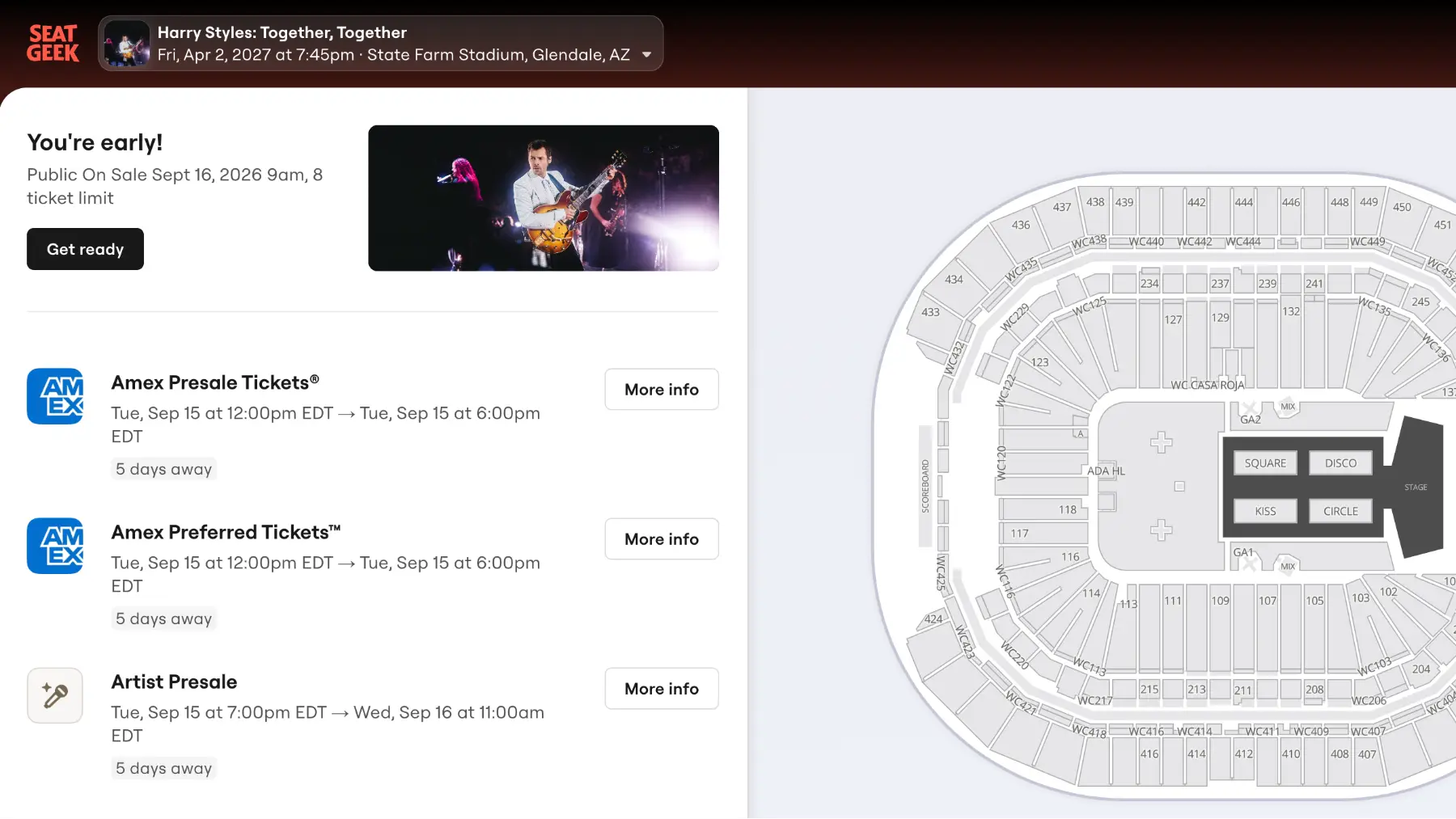 Harry Styles presale