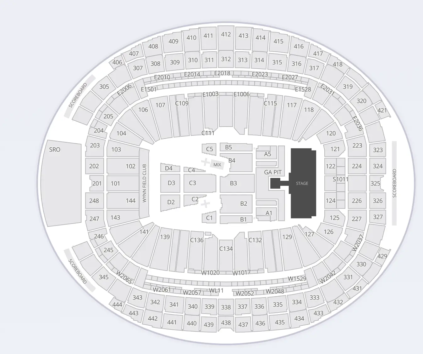 AC/DC stage layout