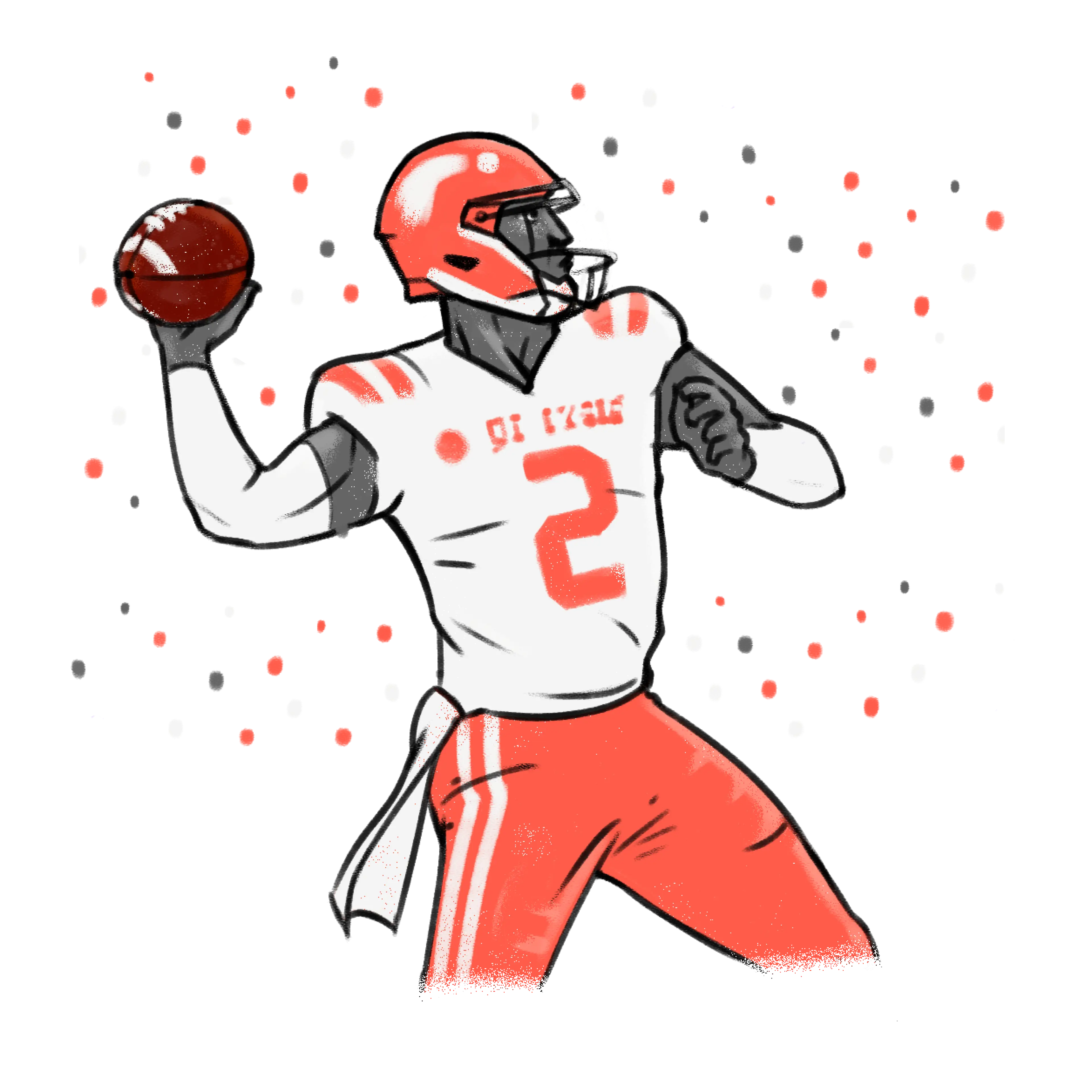 Football player throwing a ball