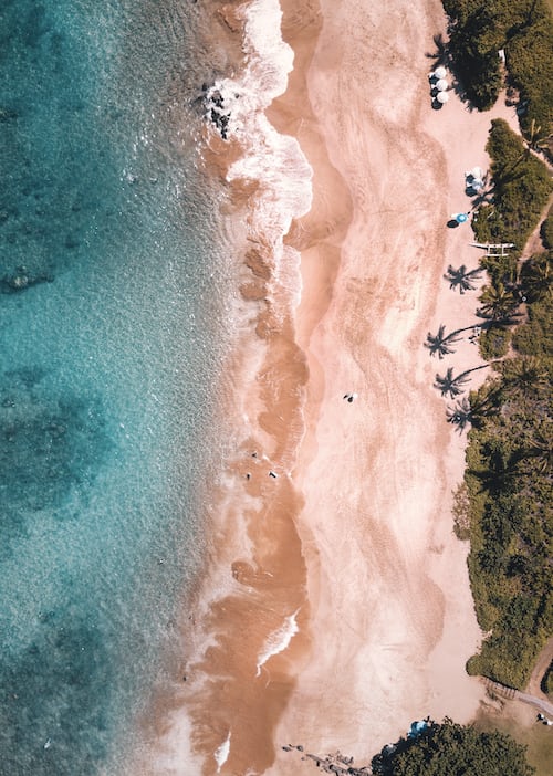 Aerial view of the beach.