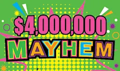 $4,000,000 Mayhem $10 scratch-off ticket