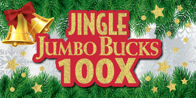 JINGLE JUMBO BUCKS 100X Massachusetts scratch-off ticket