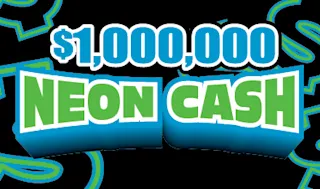 $1,000,000 NEON CASH $5 scratch ticket