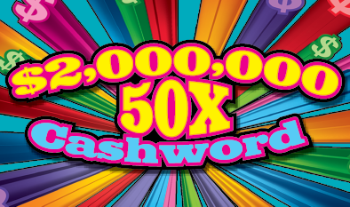 $2,000,000 50X CASHWORD 2025 instant ticket from Massachusetts Lottery