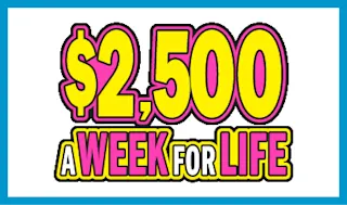 $2,500 A WEEK FOR LIFE $10 scratch ticket