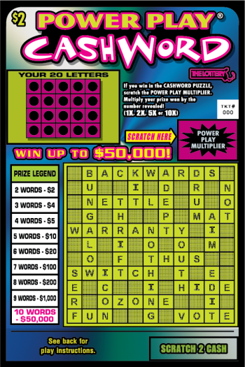 Power Play Cashword 2021 | Games | Massachusetts Lottery