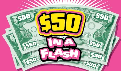 $50 in a Flash $1 Massachusetts scratch-off ticket