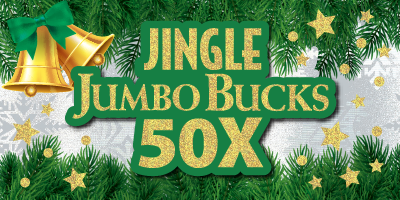JINGLE JUMBO BUCKS 50X Massachusetts scratch-off ticket
