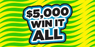 $5,000 WIN IT ALL $1 scratch ticket