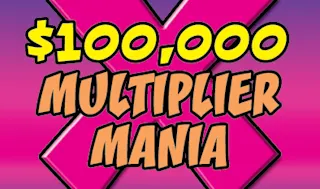 $100,000 MULTIPLIER MANIA $2 scratch ticket