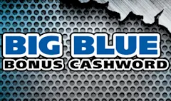 BIG BLUE BONUS CASHWORD 2025 $5 scratch-off ticket