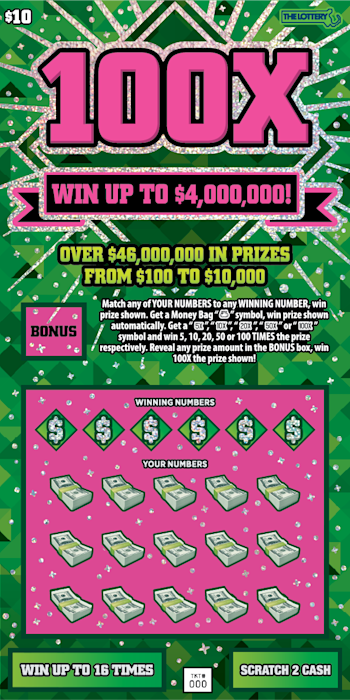 MA Lottery - 100X (#488) - scratch off odds