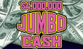 $4,000,000 JUMBO CASH $10 scratch ticket