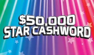 $50,000 Star Cashword $2 scratch ticket