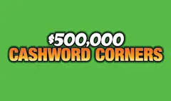 $500,000 CASHWORD CORNERS  $5 scratch-off ticket