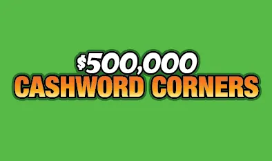 $500,000 CASHWORD CORNERS  $5 Massachusetts scratch-off ticket