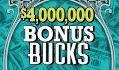 $4,000,000 BONUS BUCKS $10 scratch-off ticket