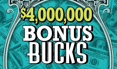 $4,000,000 BONUS BUCKS $10 Massachusetts scratch-off ticket