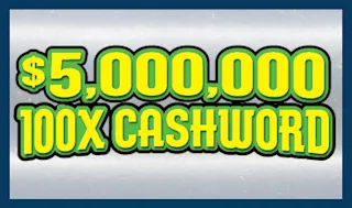 $5,000,000 100X CASHWORD $20 scratch ticket