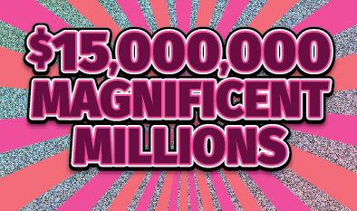 $15,000,000 MAGNIFICENT MILLIONS instant ticket from Massachusetts Lottery