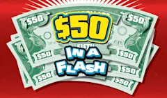 $50 in a Flash  $1 scratch-off ticket