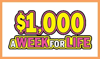 $1,000 A WEEK FOR LIFE $5 scratch ticket
