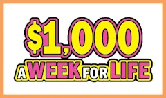 $1,000 A WEEK FOR LIFE  $5 scratch-off ticket