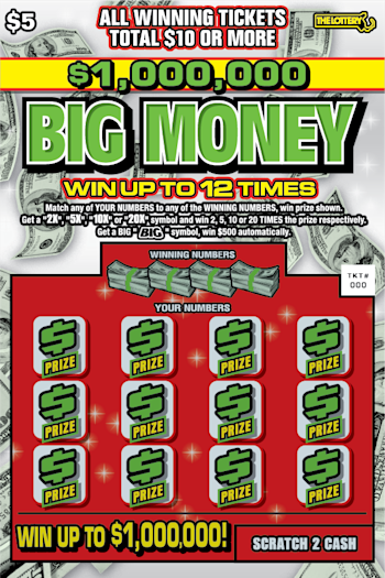 MA Lottery - $1,000,000 BIG MONEY (#504) - scratch off odds