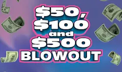 $50, $100 and $500 BLOWOUT $10 scratch-off ticket