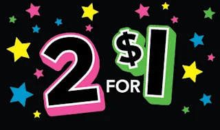 2 FOR $1 $1 scratch ticket