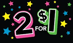 2 FOR $1 $1 scratch-off ticket
