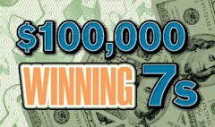 $100,000 WINNING 7s $2 scratch-off ticket