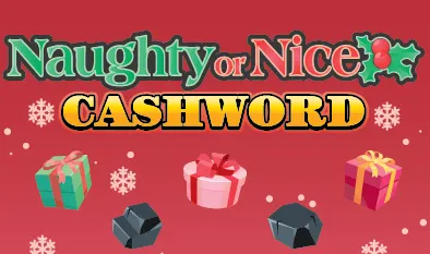 NAUGHTY OR NICE CASHWORD  $2 Massachusetts scratch-off ticket