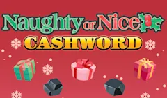NAUGHTY OR NICE CASHWORD $2 scratch-off ticket