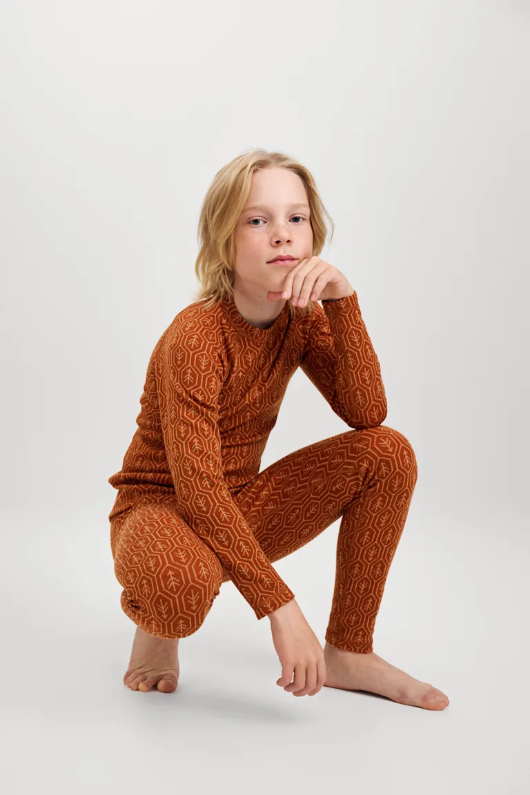 Taitoa Wool-Lyocell Blend Thermal  Base Layer Set - Breezy Violet