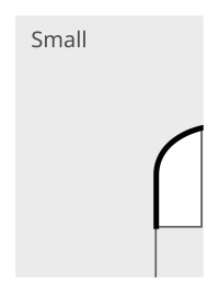 Beachflag small met zwarte band  (165 cm)