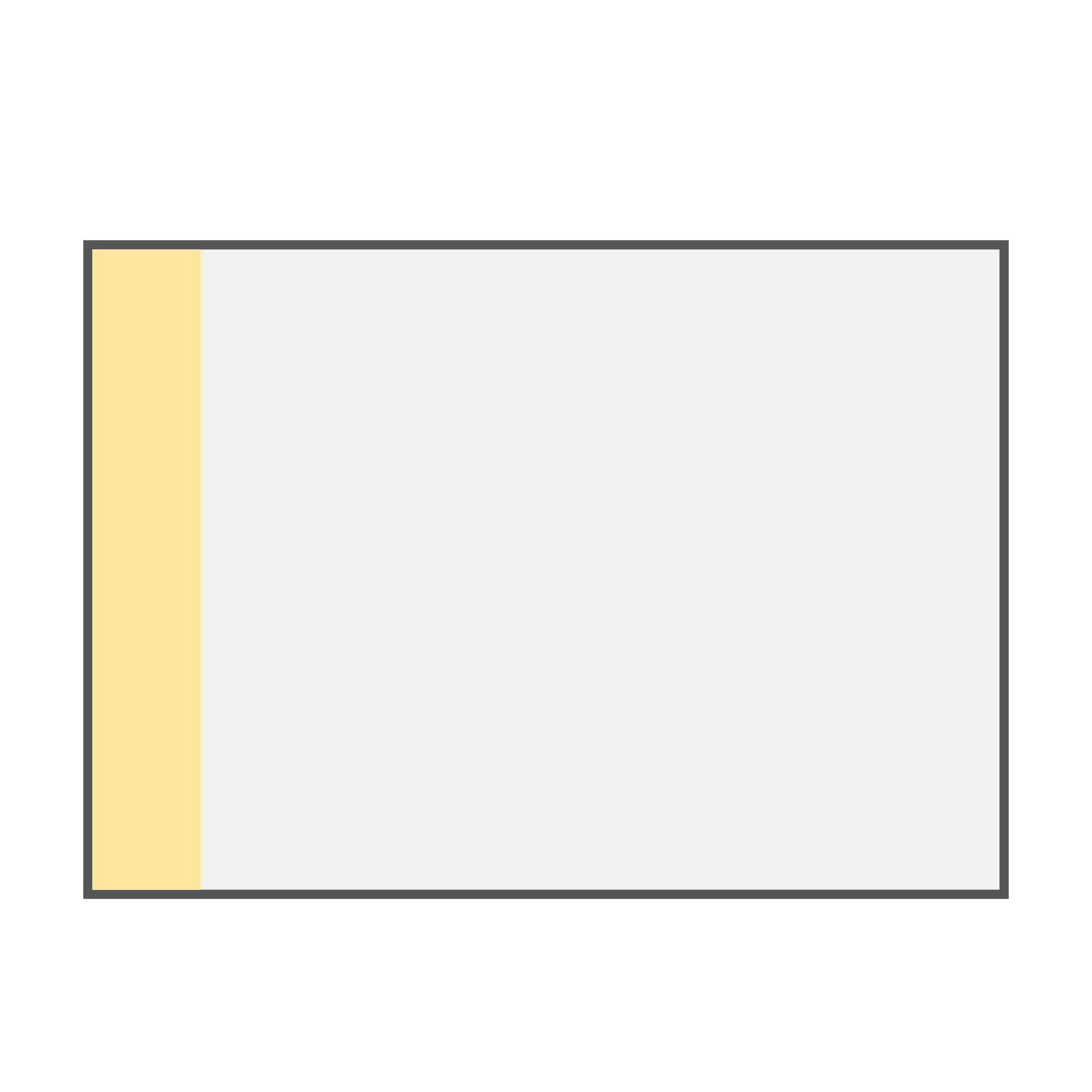 Liggend formaat, plakrand links