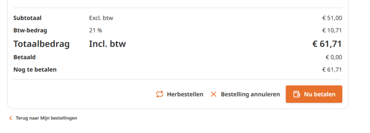 Bestelling Annuleren 02-04-2026