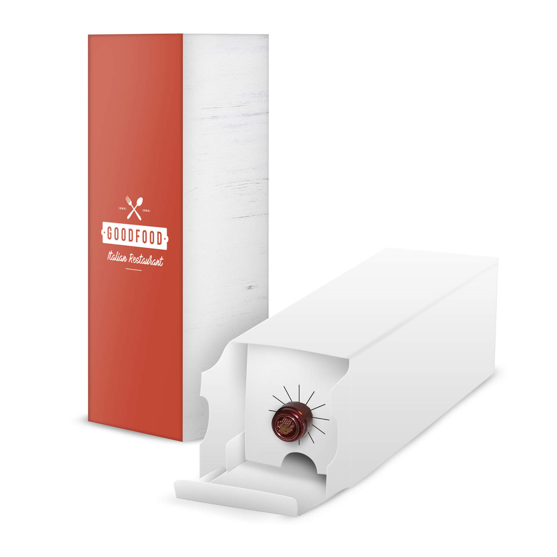 Gebroken witte wijndoos