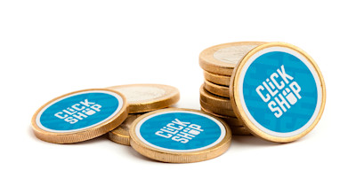 Munststickers drukken met logo | Drukwerkdeal