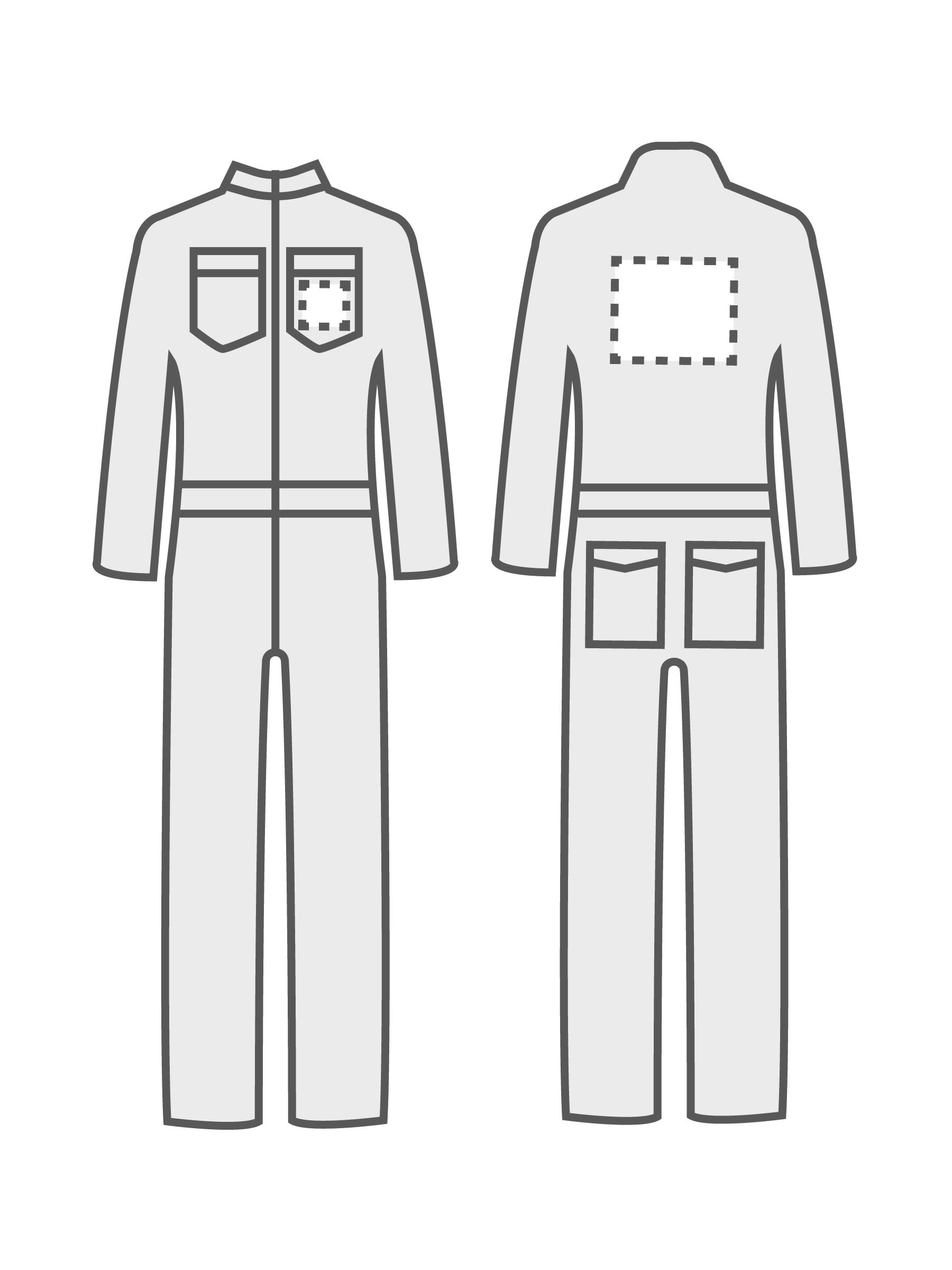 Borst links en achterzijde (9 x 8 cm)(28 x 20 cm)