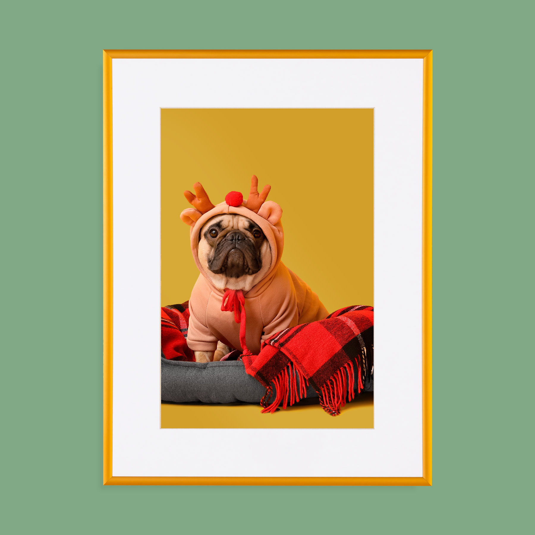 kerst-poster-in-lijst lichtgroen