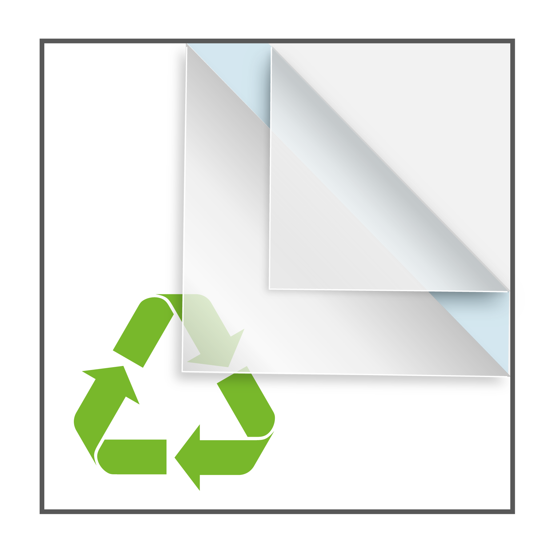 Gerecycled papier wit met aluminiumlaag