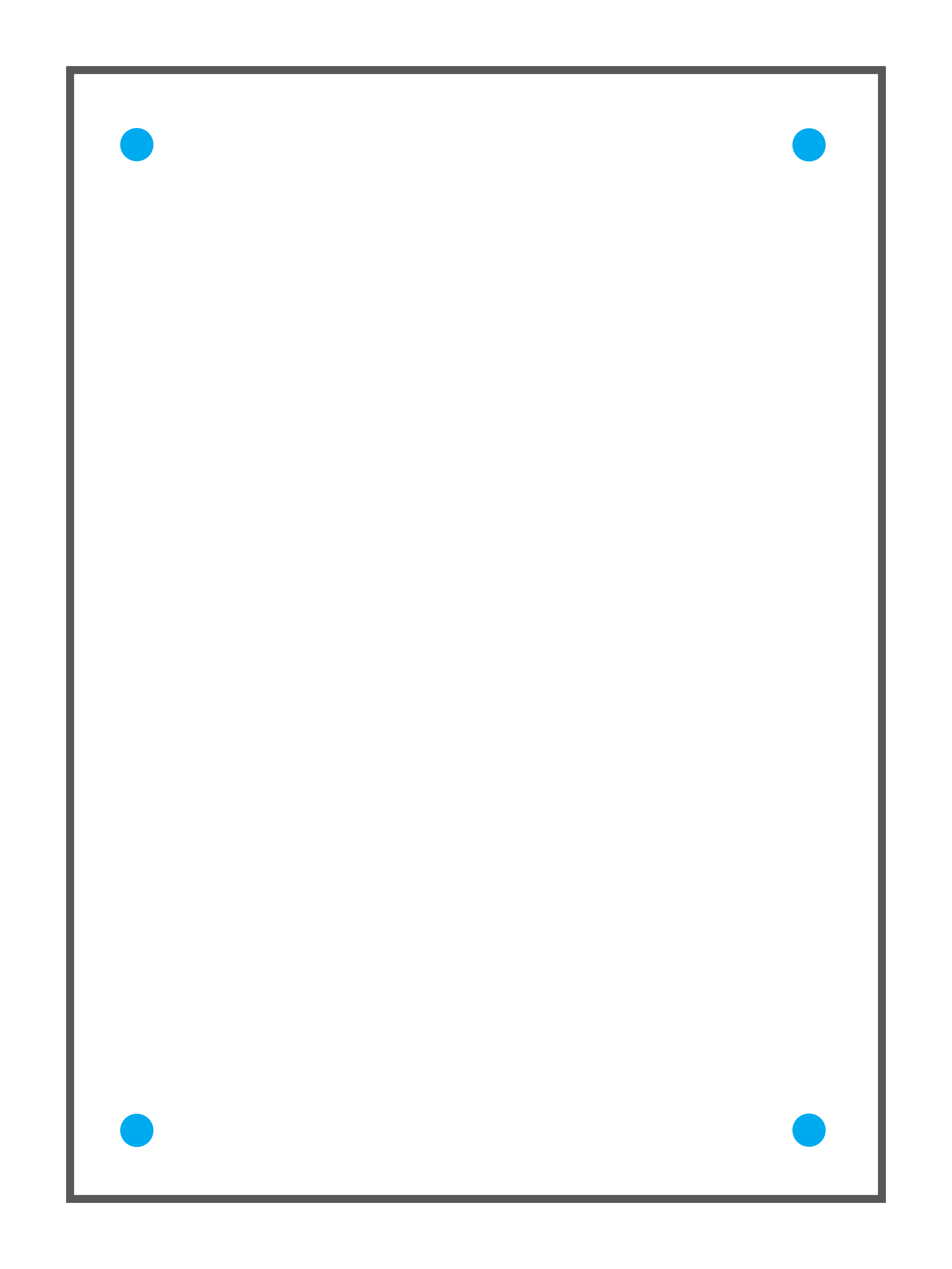 Standaard boorgaten in de hoeken