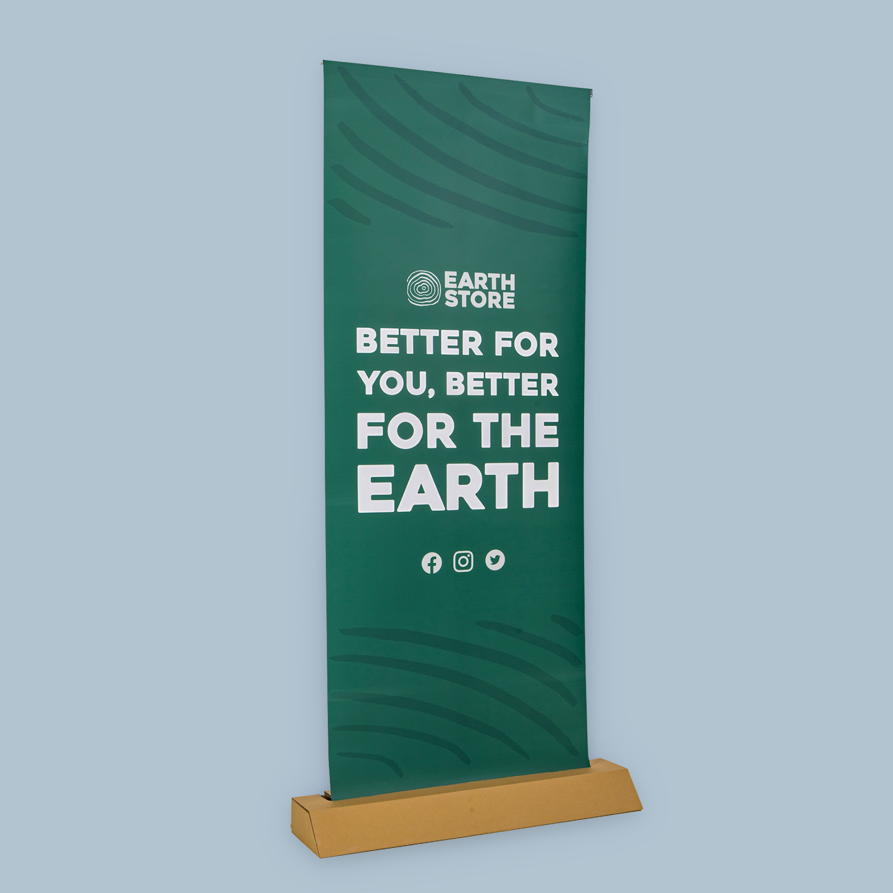 Kartonnen roll-up banner witte achtergrond