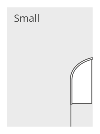 Beachflag small met witte band  (165 cm)