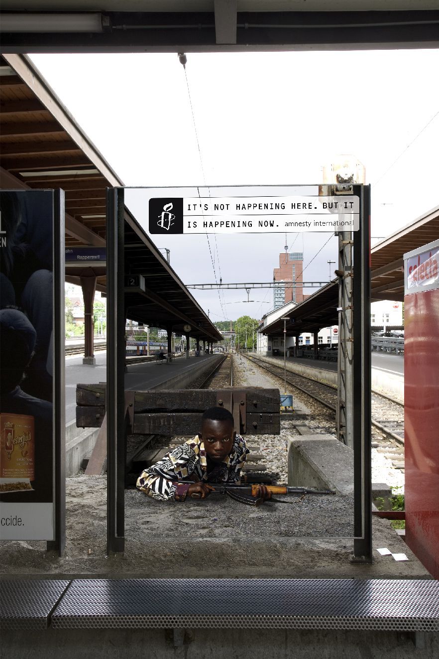 Creatieve buitenreclame van Amnesty International